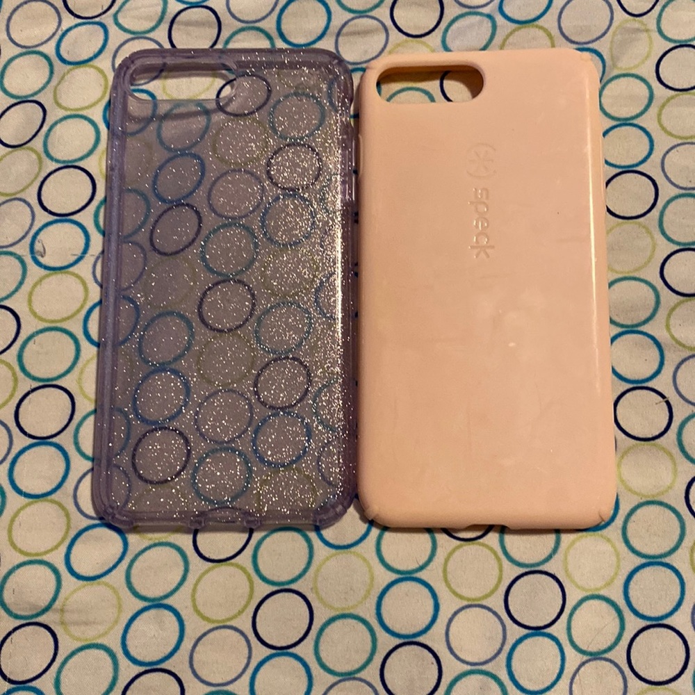 A set of two speck iPhone 8 Plus cases
